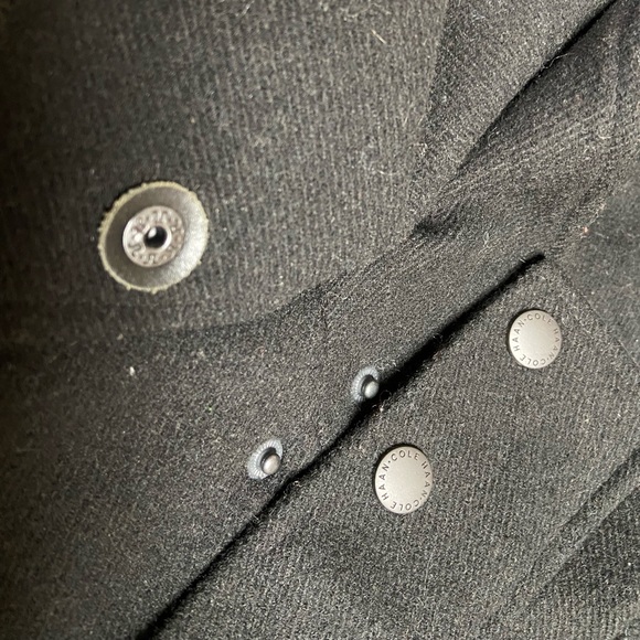 Cole Haan Black Quilted Lining Hooded Wool Stadium Cloth Pea Coat Size XL - Picture 3 of 11